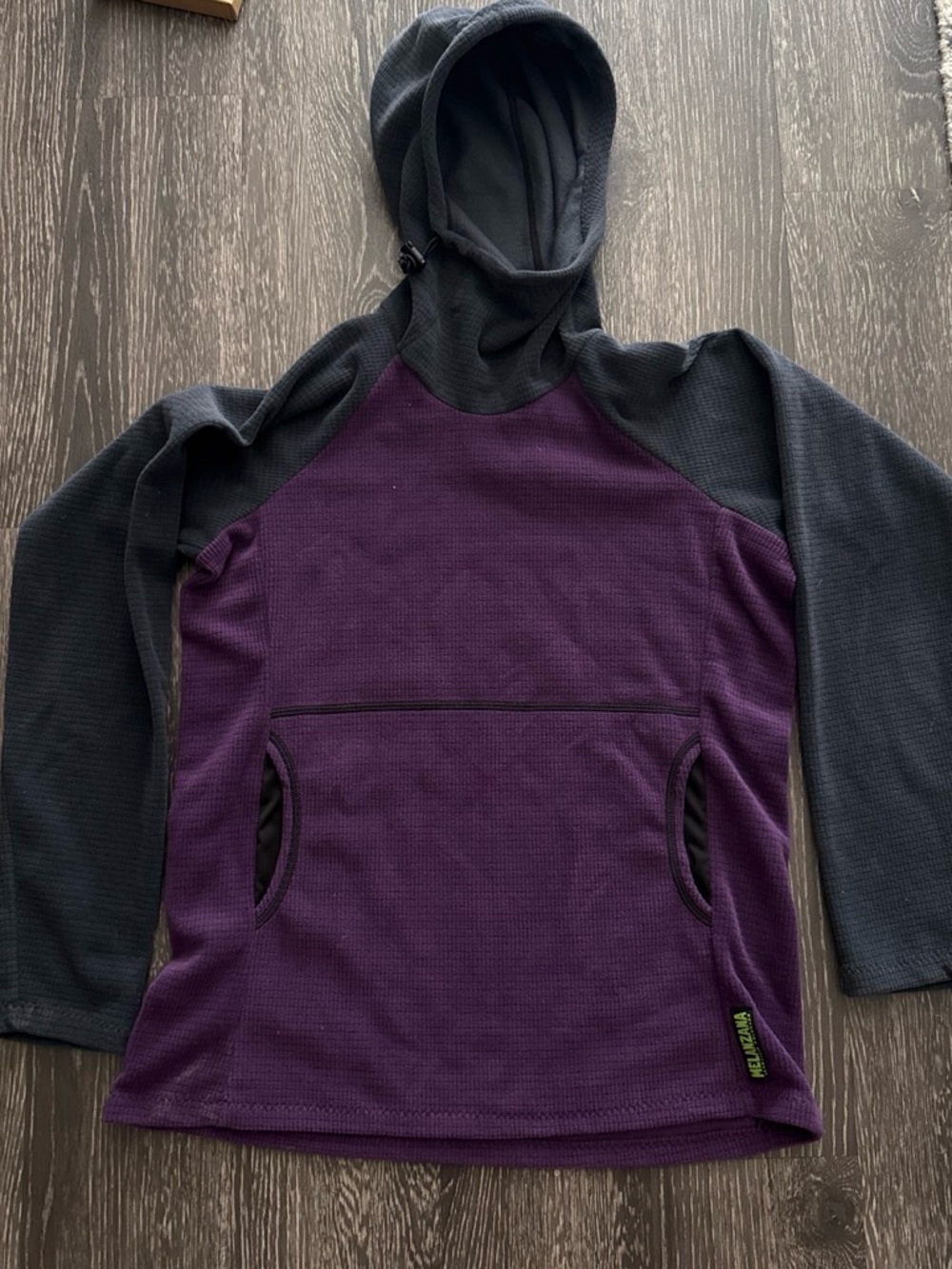 Melanzana Purple and Charcoal Hooded Top